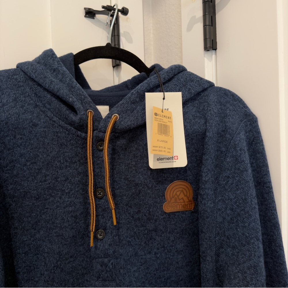 NWT Element Highland Hoodie Henley Sweatshirt - Picture 3 of 7